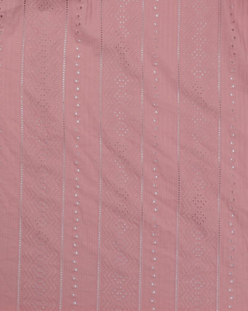 Gammelrosa m. hulmønster i striber - Broderie Anglaise - Image 3