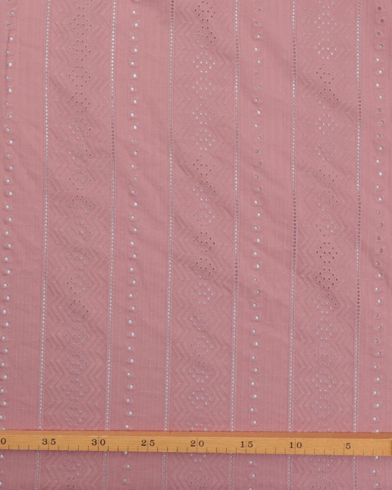 Gammelrosa m. hulmønster i striber - Broderie Anglaise - Image 2