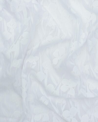 Hvid transparent med blomster - Bomuld/polyester