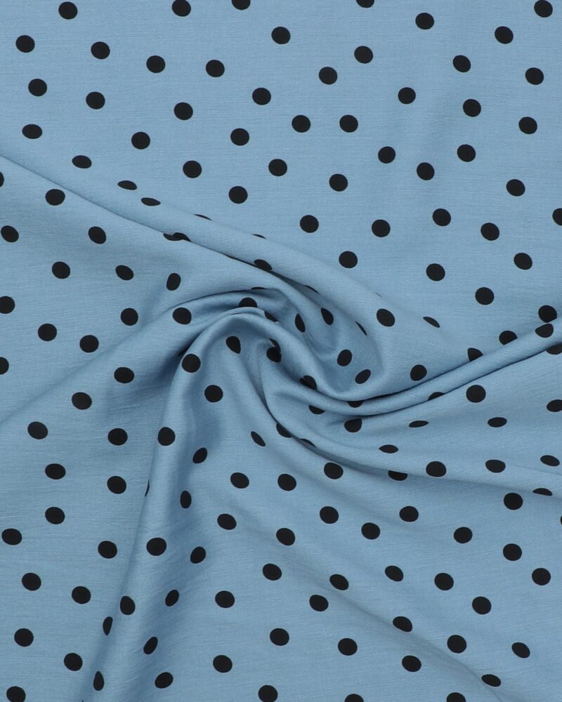 Blå m. sorte prikker - Viskose/polyester - Image 3