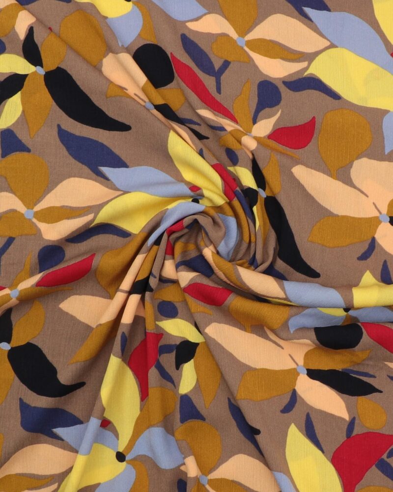 Nougat m. karry/blålilla/sort/melon - Creppet viskose - Image 3