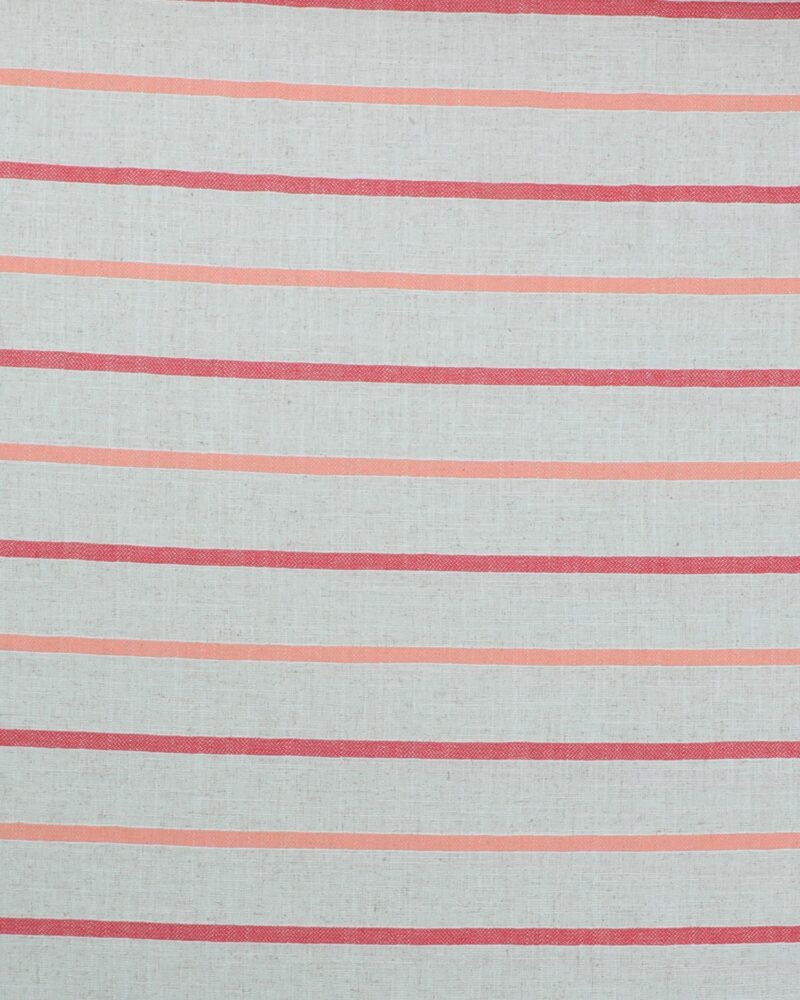 Lys natur m. rød/fersken stribe - Viskose/hør/polyester