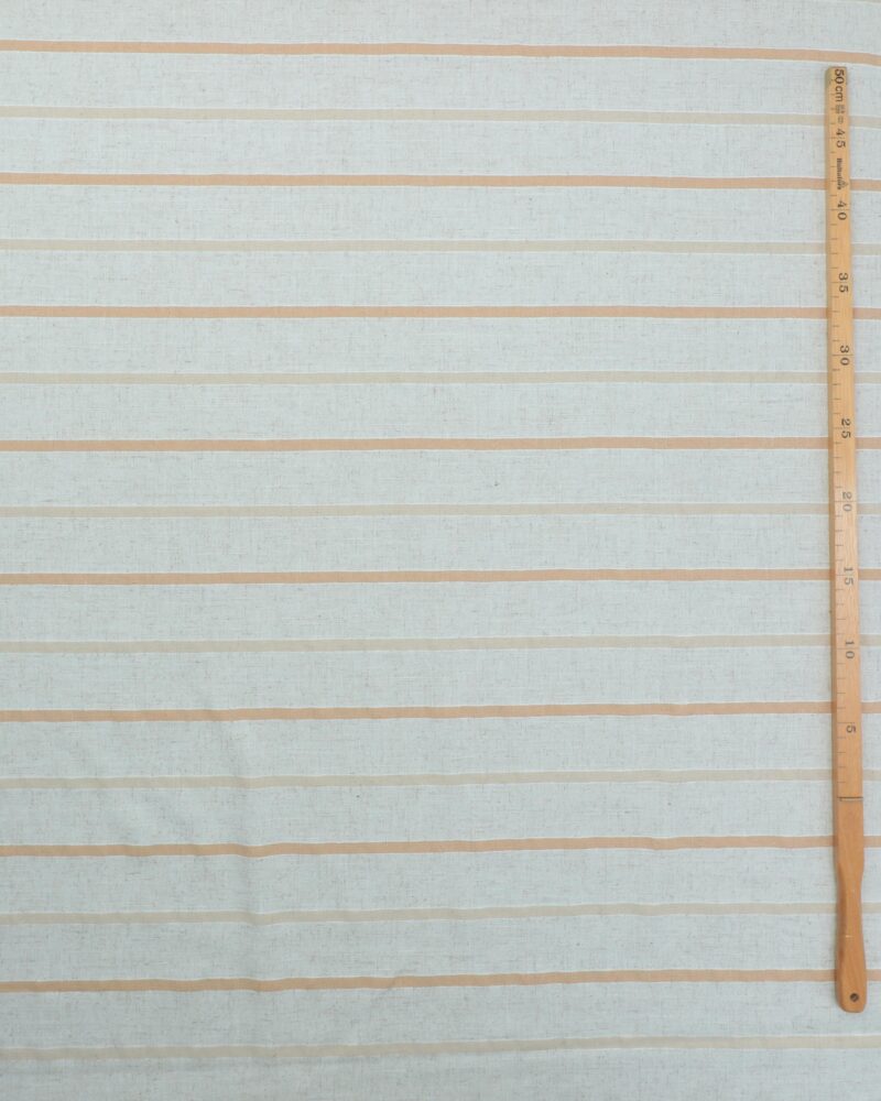 Lys natur m. beige stribe - Viskose/hør/polyester - Image 2
