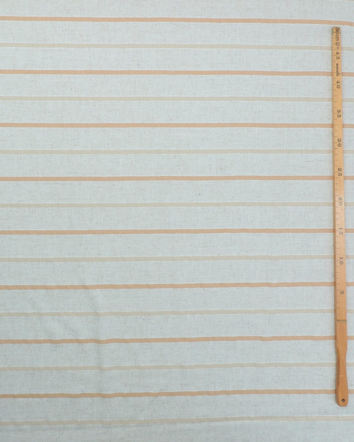 Lys natur m. beige stribe - Viskose/hør/polyester - Billede 2