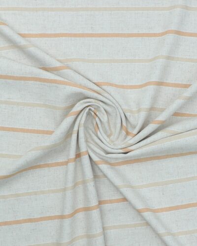 Lys natur m. beige stribe - Viskose/hør/polyester