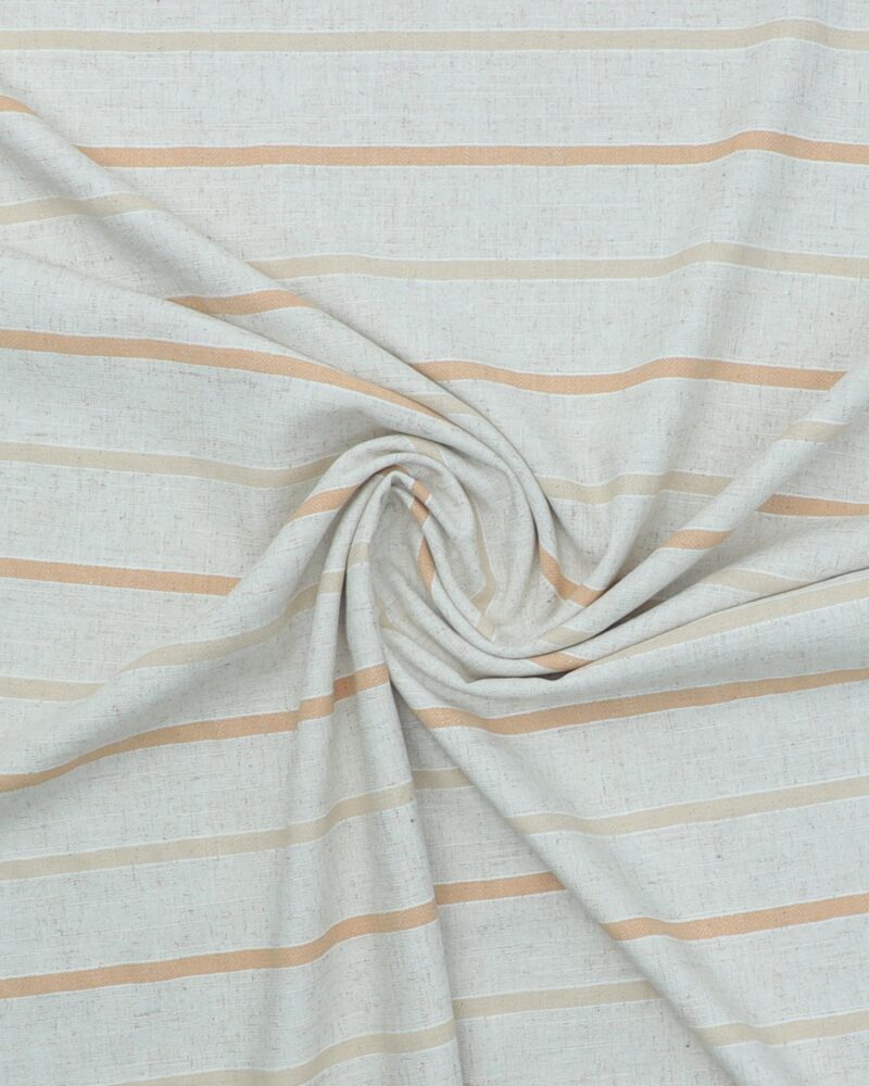 Lys natur m. beige stribe - Viskose/hør/polyester - Image 3