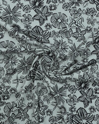 Lys natur/sort - Viskose/hør