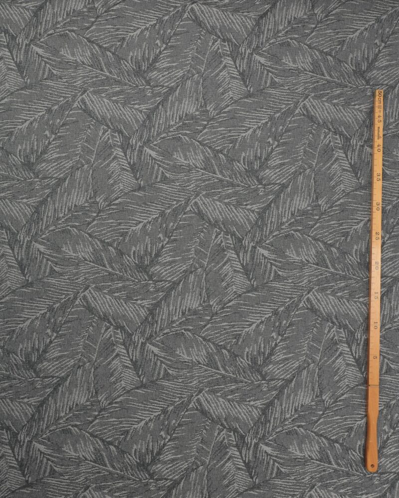 Grå med lysegråt bladmønster - Gardinstof - Image 3