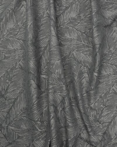 Grå med lysegråt bladmønster - Gardinstof 9 Grå med lysegråt bladmønster - Gardinstof