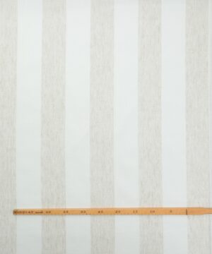 Offwhite/lys beige striber - Gardinstof
