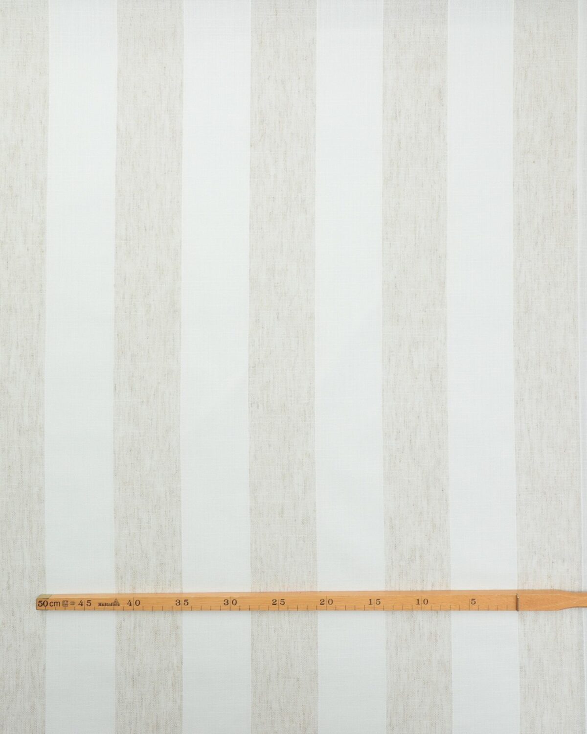 Offwhite/lys beige striber - Gardinstof - Billede 2