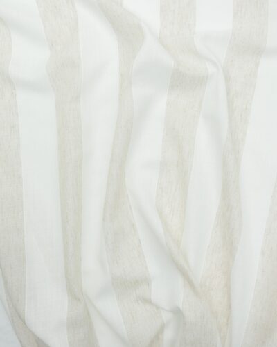 Offwhite/lys beige striber - Gardinstof
