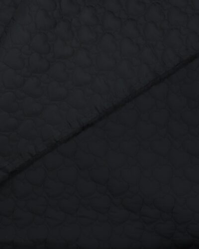 Sort - tosidet vatteret og quiltet med hjerter