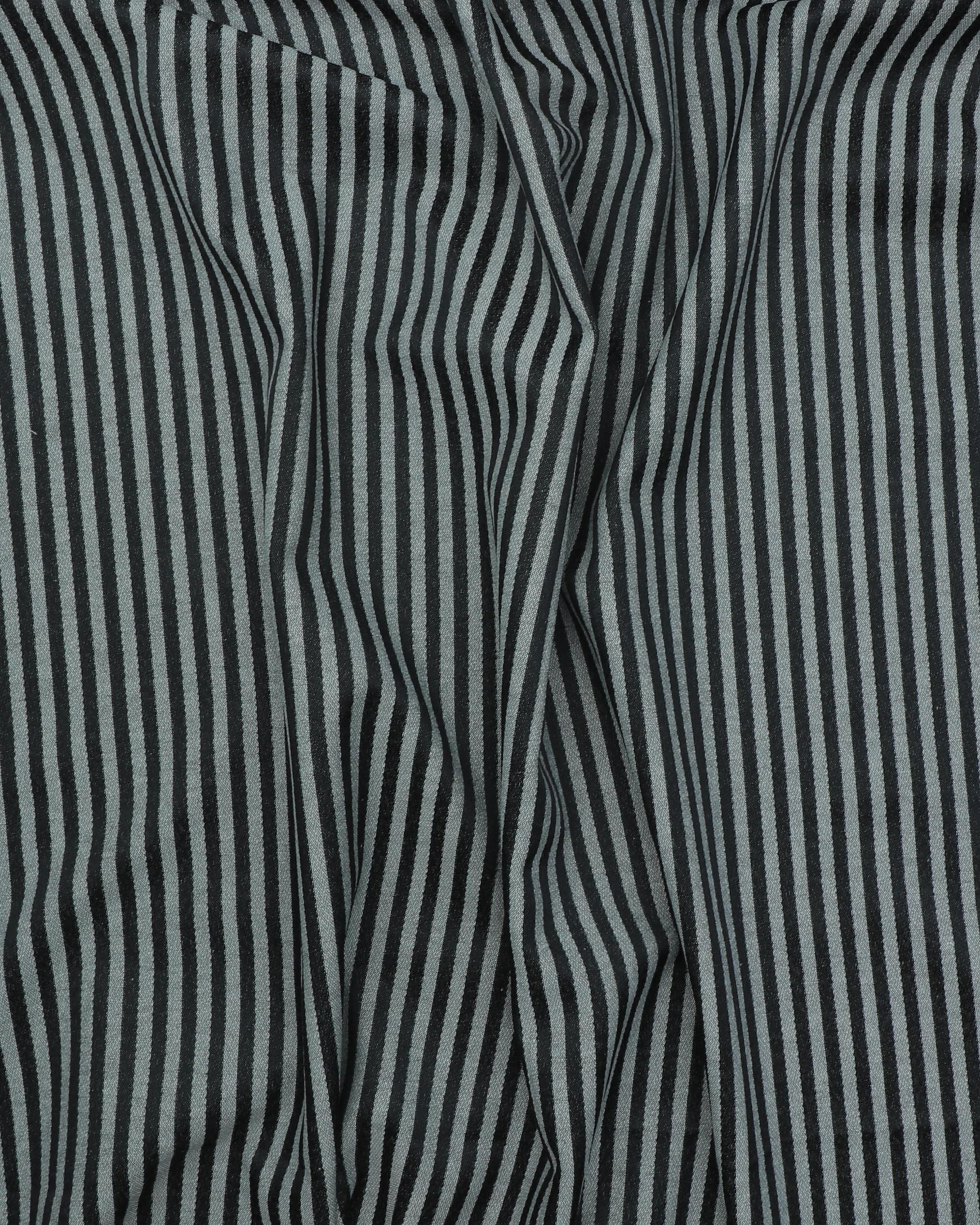 Striber, sort/lysegrå - Gardinstof 4 Striber, sort/lysegrå - Gardinstof - Billede 2