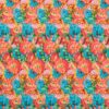 Orange/gule/turkis blomster - Jersey