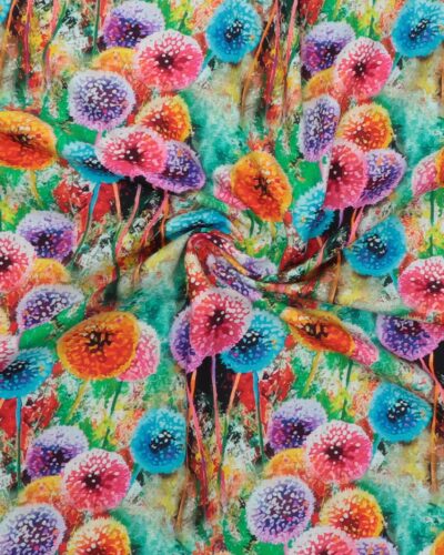 Mælkebøttefrø, blå/lilla/pink - Viskose/hør 7 Mælkebøttefrø, blå/lilla/pink - Viskose/hør