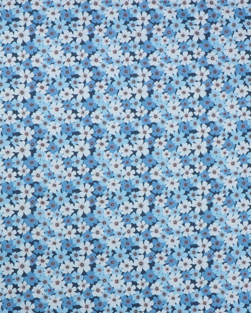 Blå blomster - Bomuld
