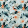 Mønster i orange/blågrå - Viskose 1 Mønster i orange/blågrå - Viskose