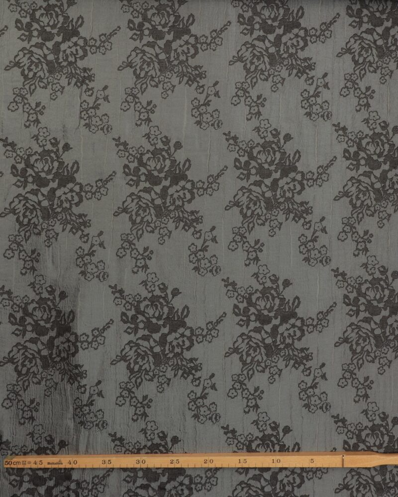 Blank vissengrøn med blomster og krøl - Polyester - Image 2