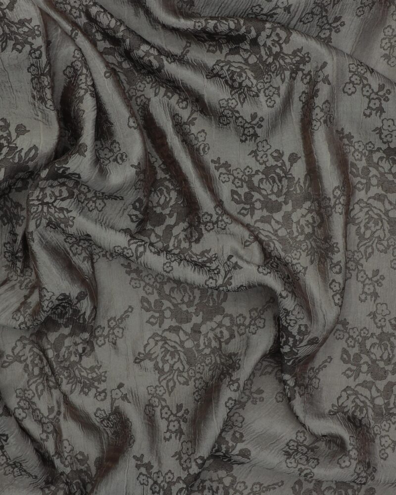 Blank vissengrøn med blomster og krøl - Polyester - Image 3