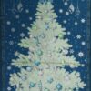 Juletræ m. sølv på blå - Patchwork panel