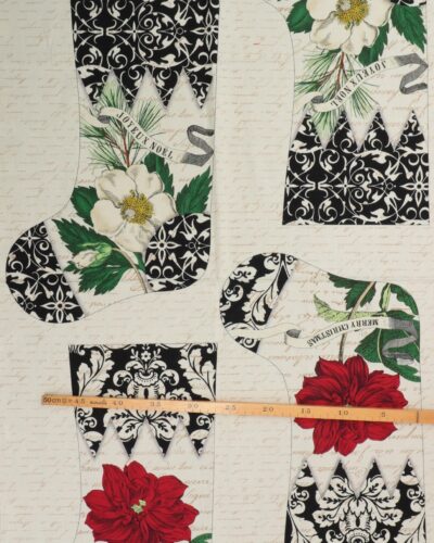 Julesokker, 2 stk. - Patchwork panel 7 Julesokker, 2 stk. - Patchwork panel