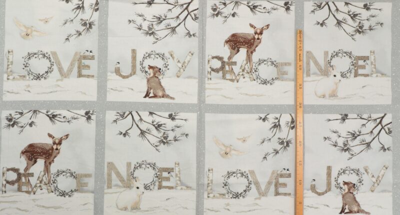 Julelandskab m. dyr, 8 motiver - Patchwork panel - Image 3