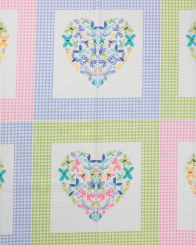 Sommerfugle i 6 hjerter med tern - Patchwork
