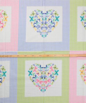 Sommerfugle i 6 hjerter med tern - Patchwork