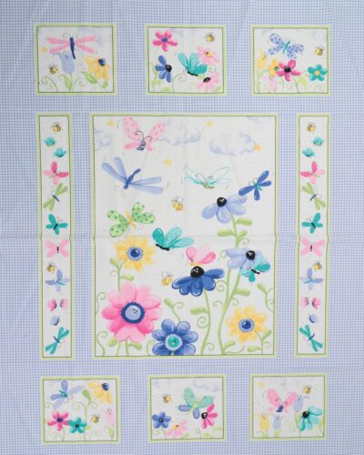 Sommerfugle, blomster, guldsmede - Patchwork