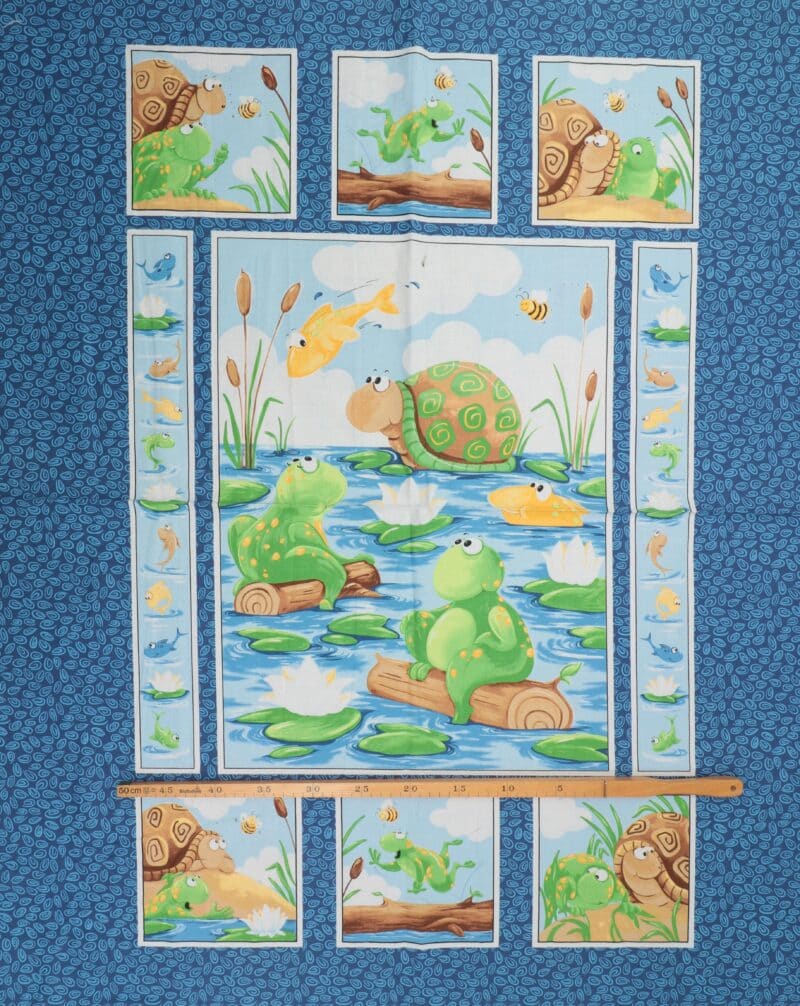 Frøer, skildpadde, en fisk og en bi - Patchwork - Image 2
