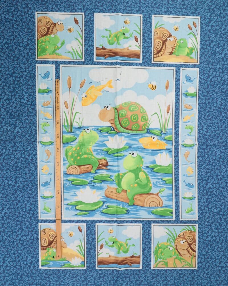 Frøer, skildpadde, en fisk og en bi - Patchwork - Image 3
