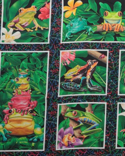Farverige frøer, 11 motiver - Patchwork