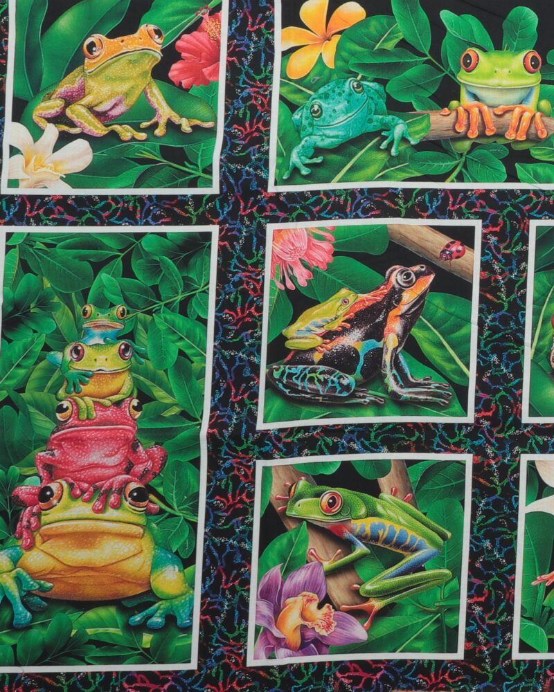 Farverige frøer, 11 motiver - Patchwork