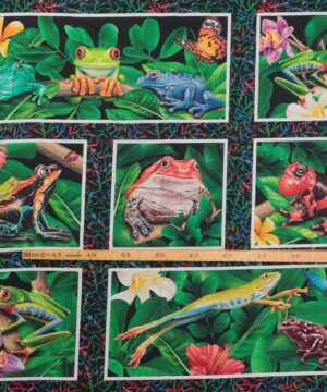Farverige frøer, 11 motiver - Patchwork