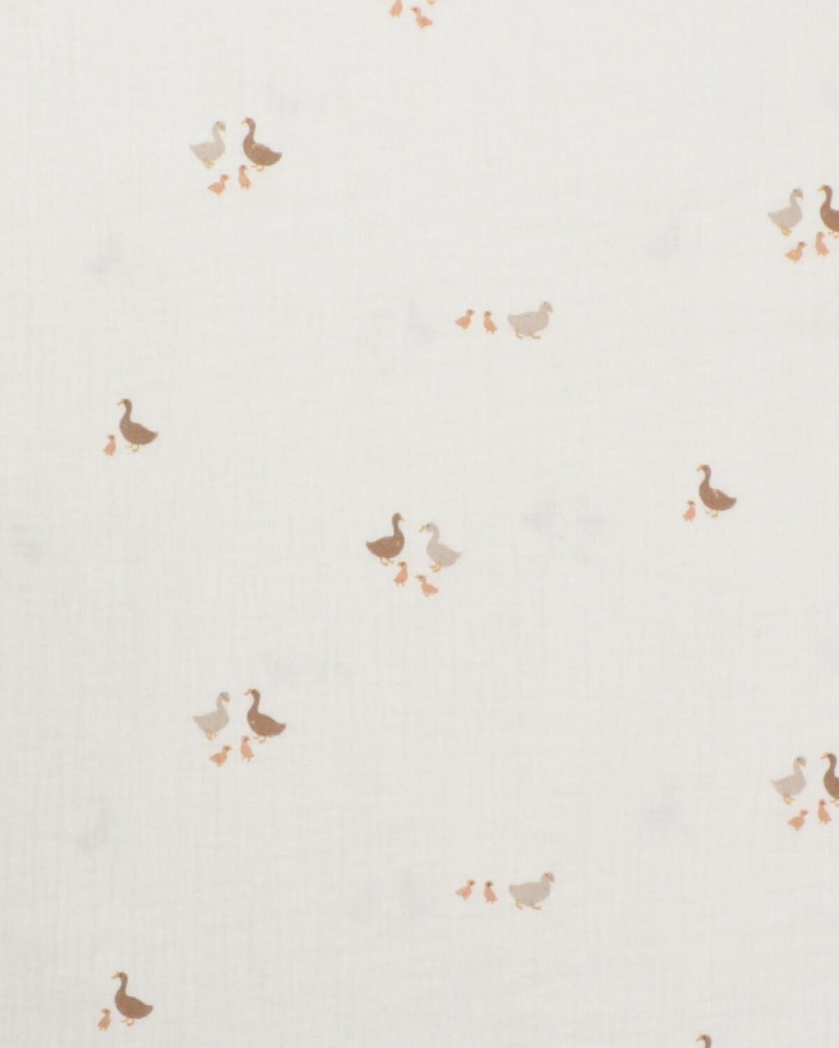 Offwhite med andefamilie - Double Gauze/musselin stof