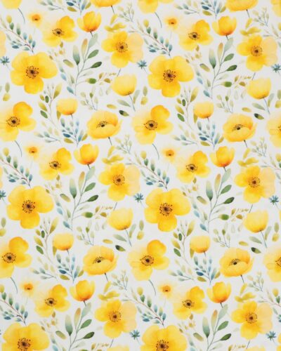 Gule blomster på hvid - Jersey