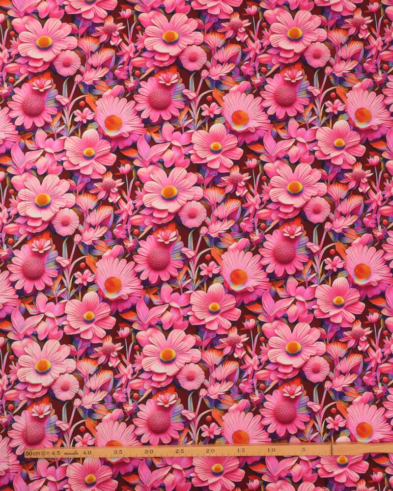 Pink/rosa blomster - Viskose jersey - Image 2