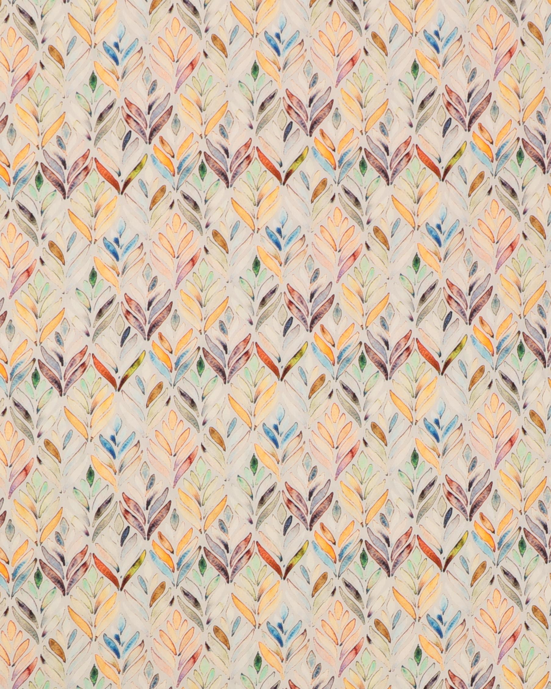 Bladmønster Lys Beige Viskose 100 Viskose