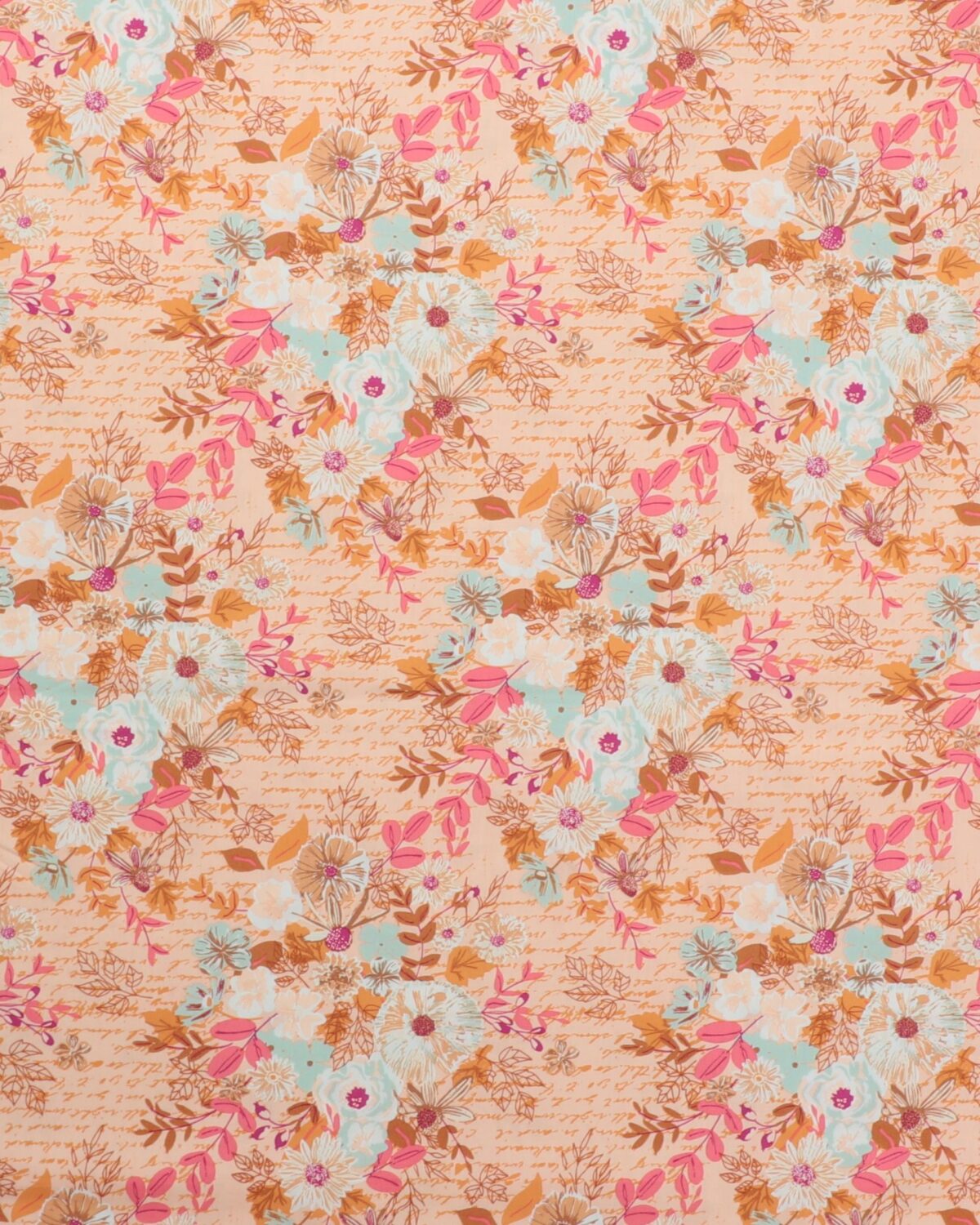 Blomster på lys fersken - Patchwork