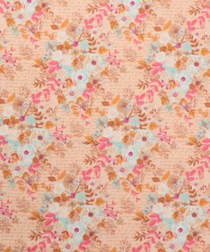 Blomster på lys fersken - Patchwork
