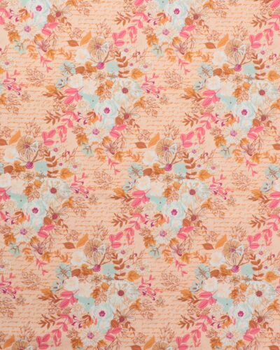 Blomster på lys fersken - Patchwork