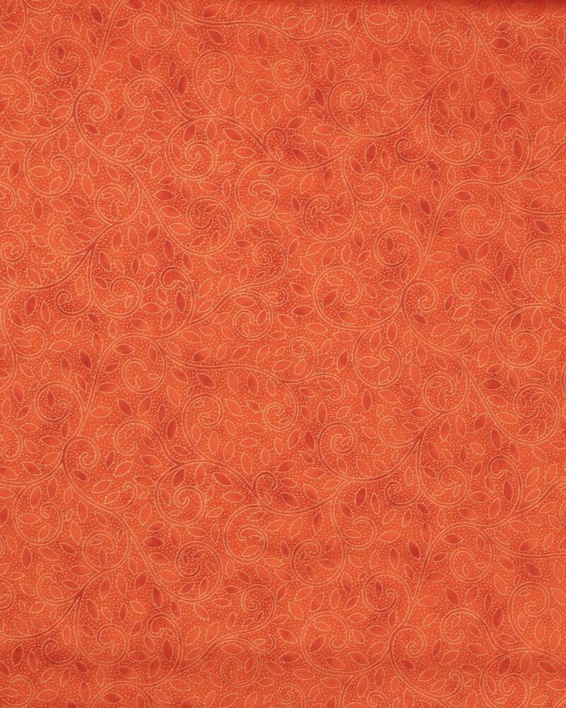 Mørk orange med guldmønster - Patchwork