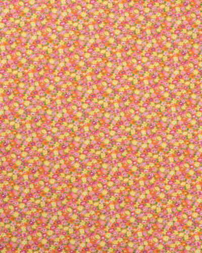 Gule og pink blomster på orange bund - Patchwork