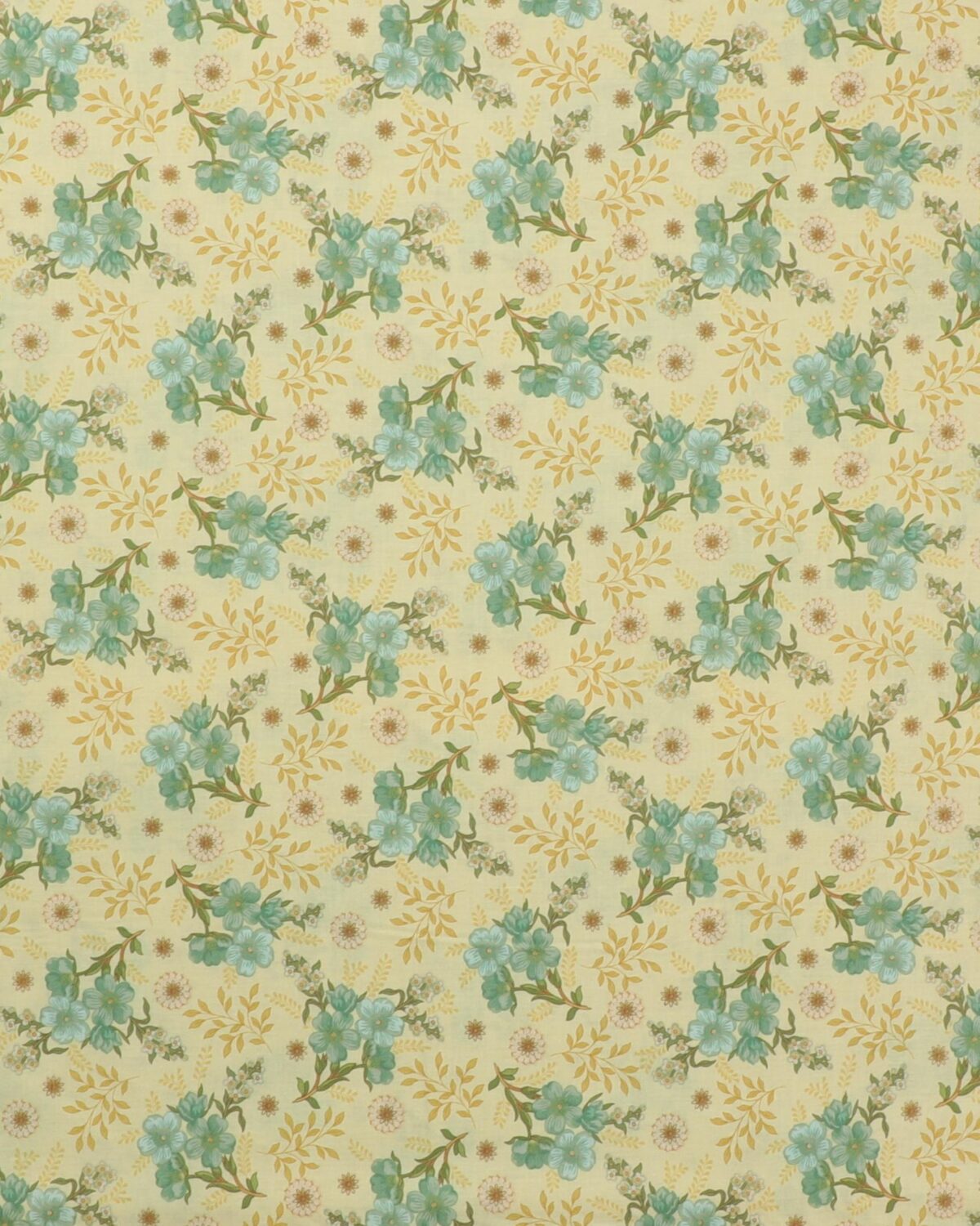 Blomster på lys gulgrøn - Patchwork