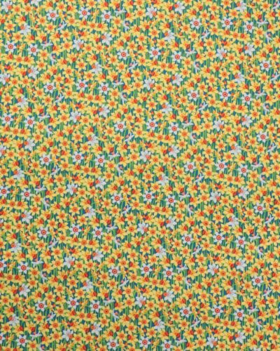 Hvide og gule påskeliljer på grøn - Patchwork