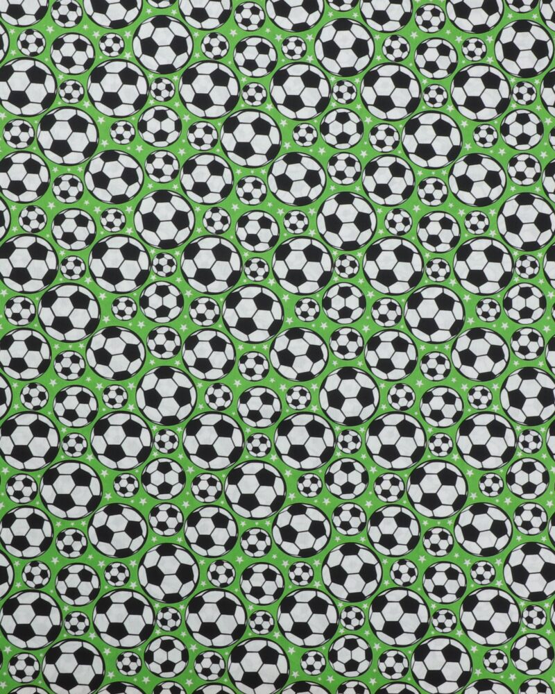 Fodbolde på grøn - Bomuld