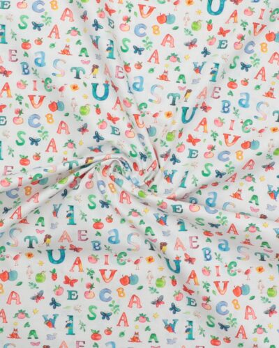 Bogstaver på hvid - Bomuld