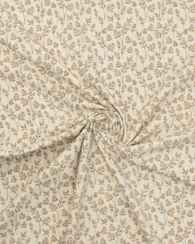 Kviste med karryfarvet knop, cremefarvet bund - Seersucker bomuld 7 Kviste med karryfarvet knop, cremefarvet bund - Seersucker bomuld