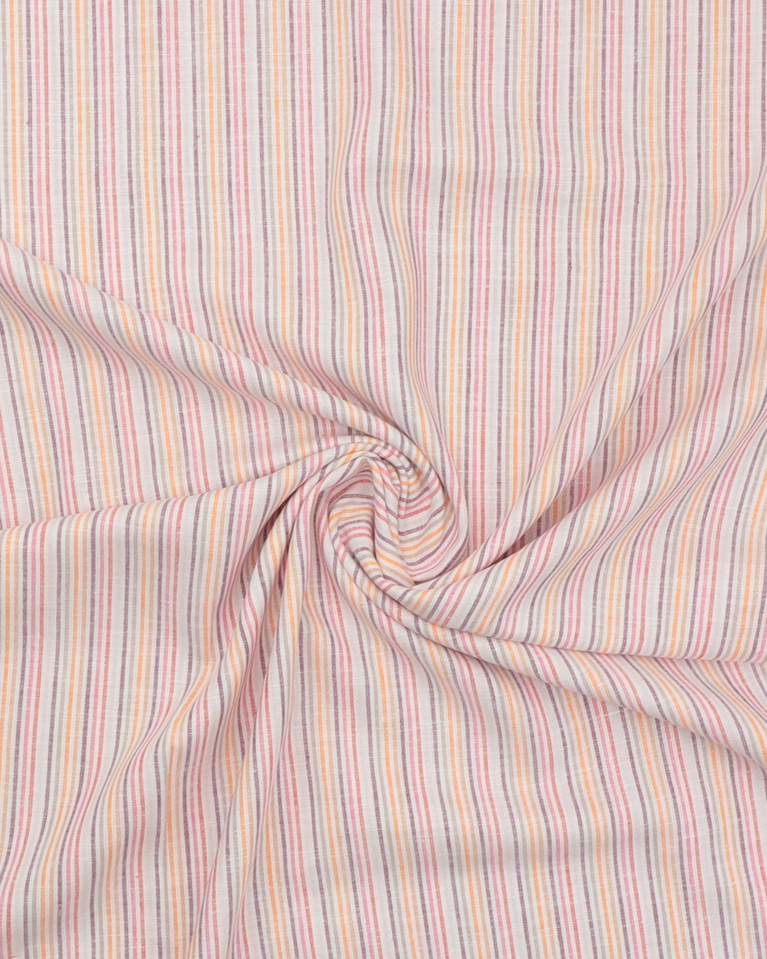 Smalle striber m. røde farver - Viskose/hør 5 Smalle striber m. røde farver - Viskose/hør - Billede 3